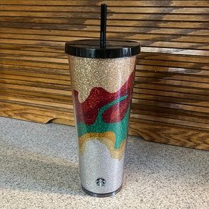 Starbucks Holiday Christmas Glitter Sand Wave Tumbler 24 oz New with Tags